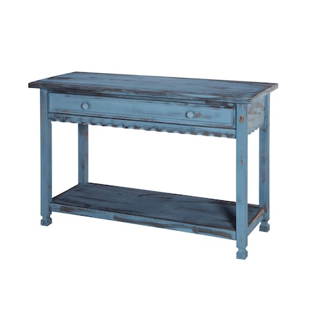 Alaterre Furniture Country Cottage Media/Console Table, Blue Antique Finish ACCA14BA